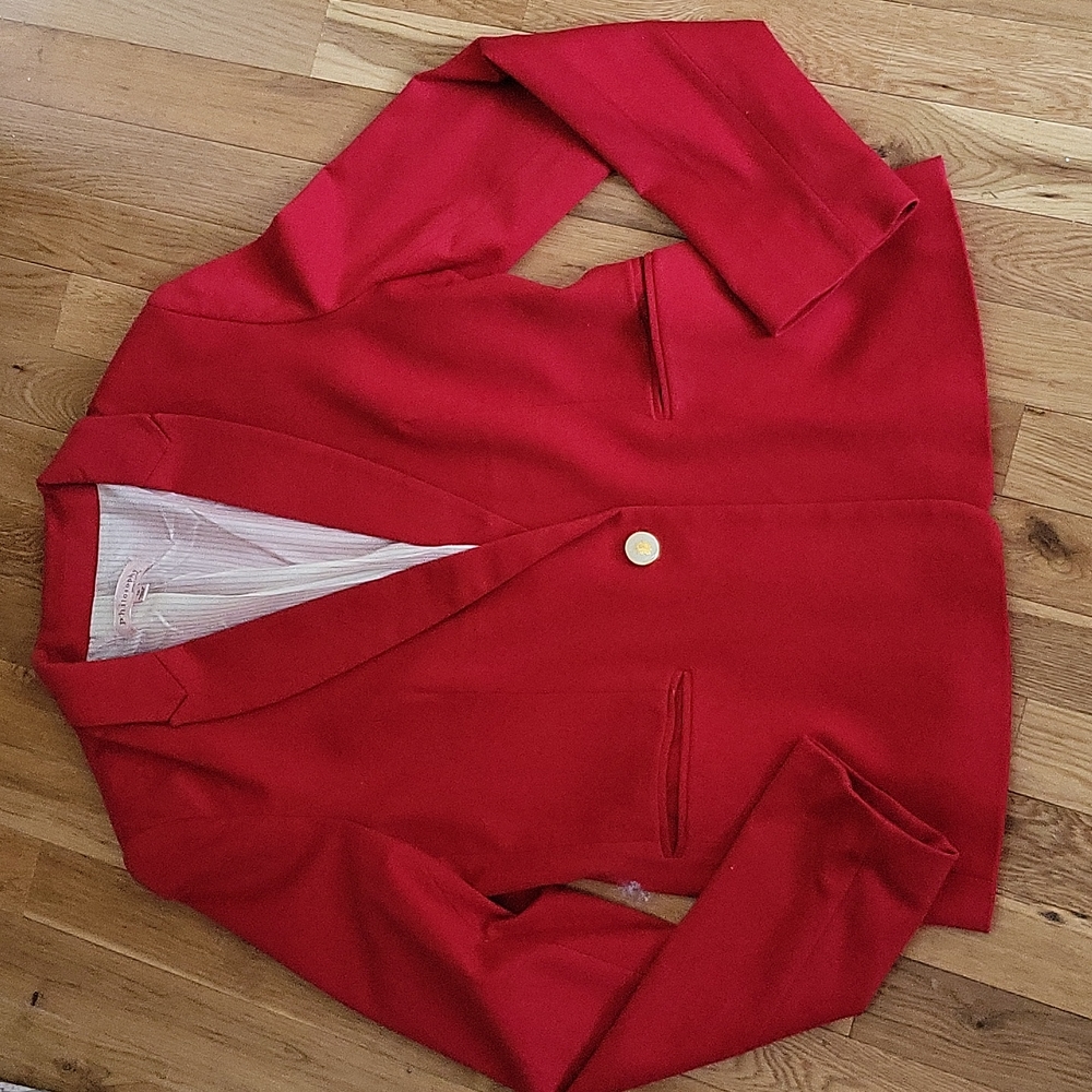 Philosophy Red Single-Button Blazer